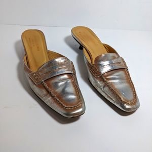 Donald J Pliner Metallic Slip on Shoes